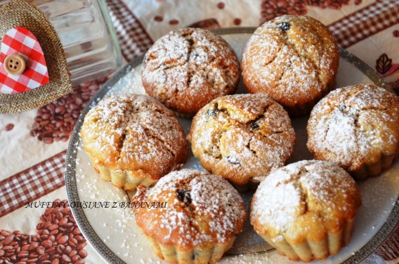 Owsiane muffiny z bananami