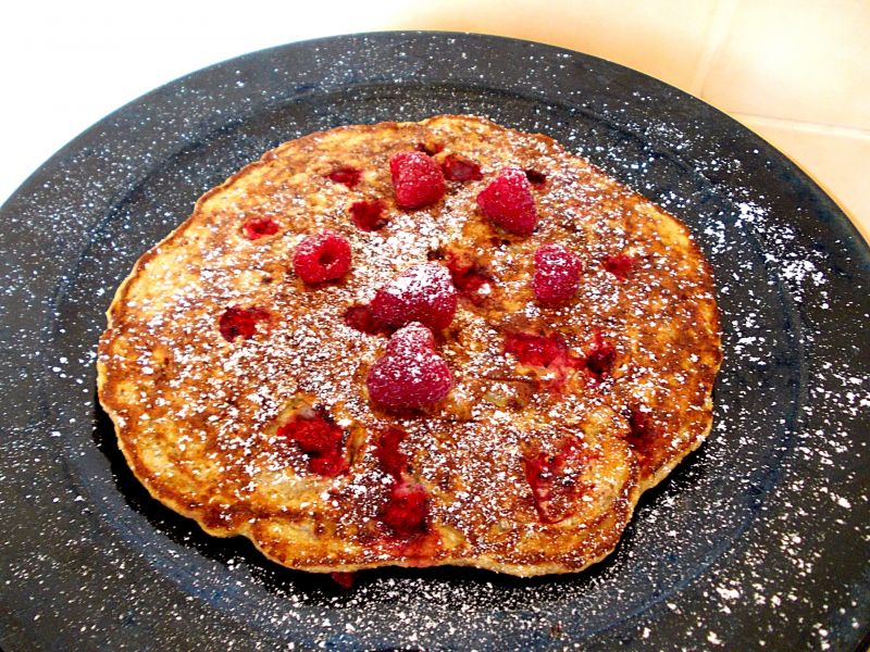 Owsiane penkejki z malinami Owsiane penkejki z malinami