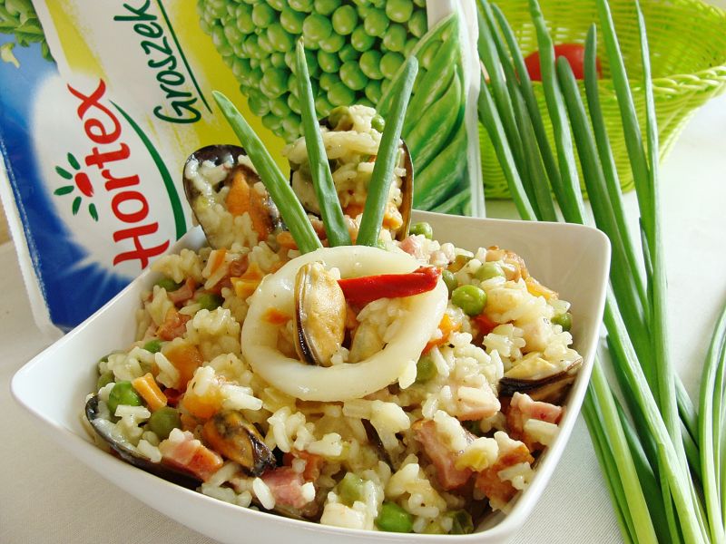 Paella marinera z groszkiem Hortex  Paella marinera z groszkiem Hortex