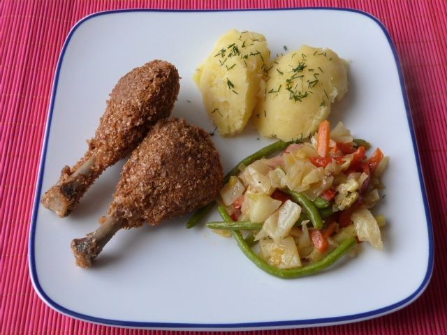 Pałki z kurczaka w pszennych otrębach Pałki z kurczaka w pszennych otrębach