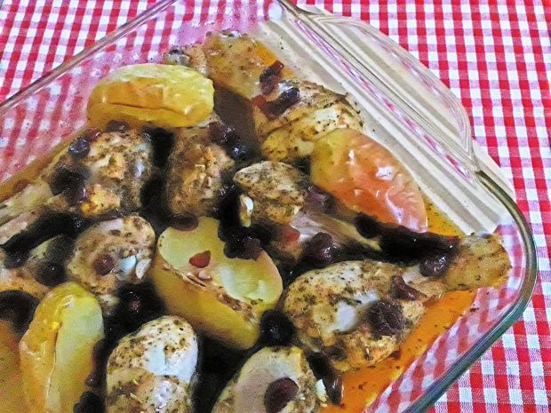 Pałki z kurczka z jabłkiem i żurawiną Pałki z kurczka z jabłkiem i żurawiną