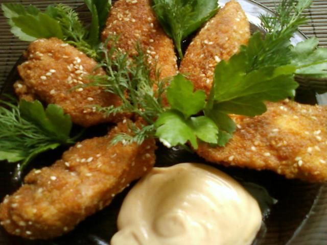 Paluszki z kurczaka z sosem curry