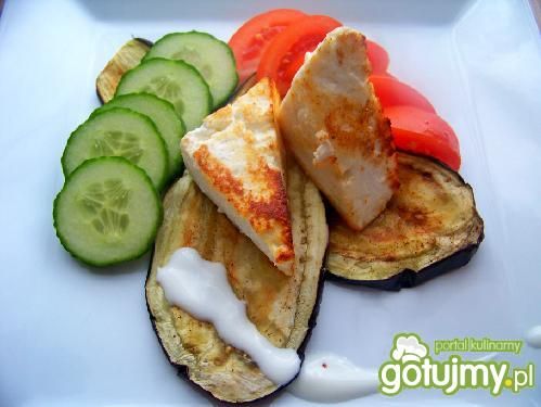Paneer na pieczonym bakłażanie Paneer na pieczonym bakłażanie