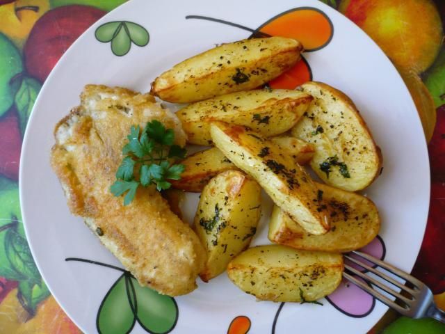 Panga z grillowanymi ziemniaczkami Panga z grillowanymi ziemniaczkami
