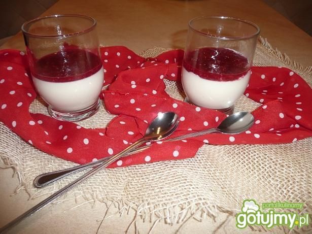 Panna cotta z musem malinowym