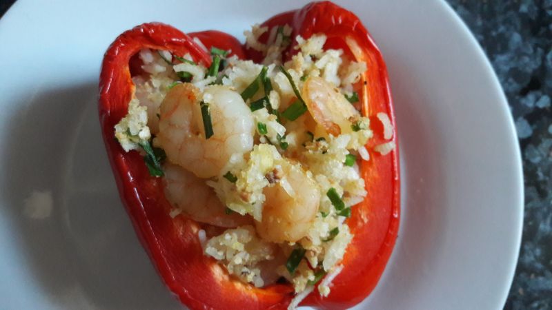 Papryka faszerowana krewetkami
