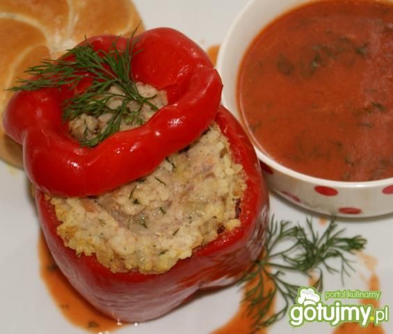 Papryka z mięsem i kaszą jaglaną Papryka z mięsem i kaszą jaglaną