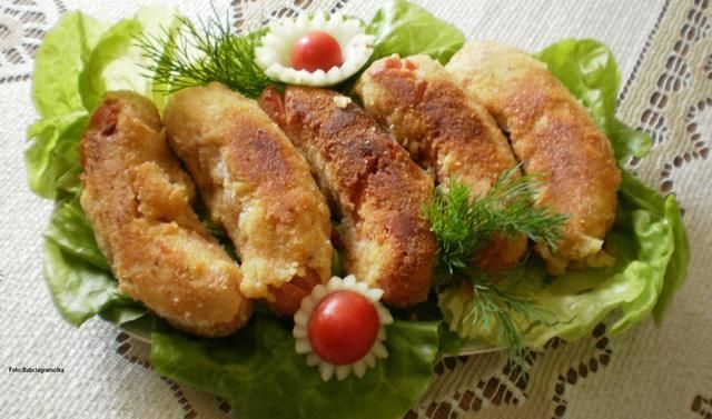 Parówki panierowane- smażone : Parówki panierowane- smażone :