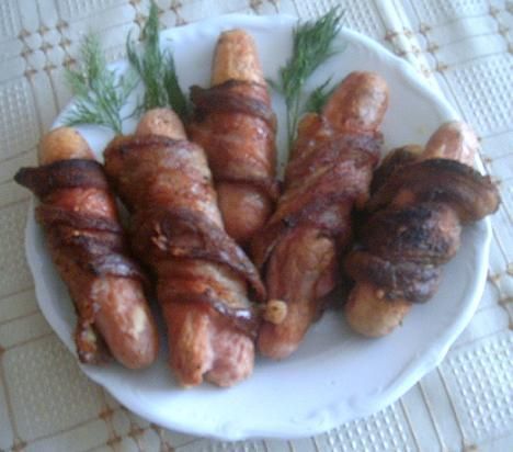 Parówki w boczku grillowane Parówki w boczku grillowane