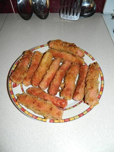 Parówki w panierce z bułki tartej
