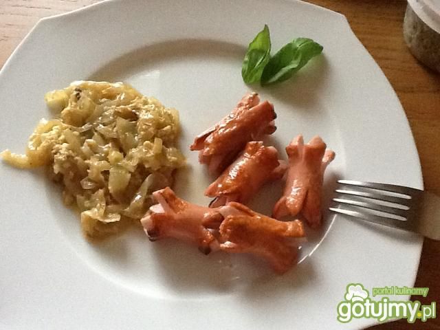 Parówki z cebulką na śniadanko