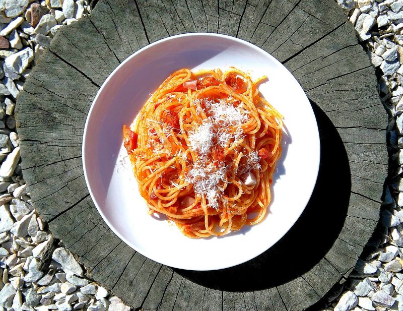 Pasta all`Amatriciana Pasta all`Amatriciana