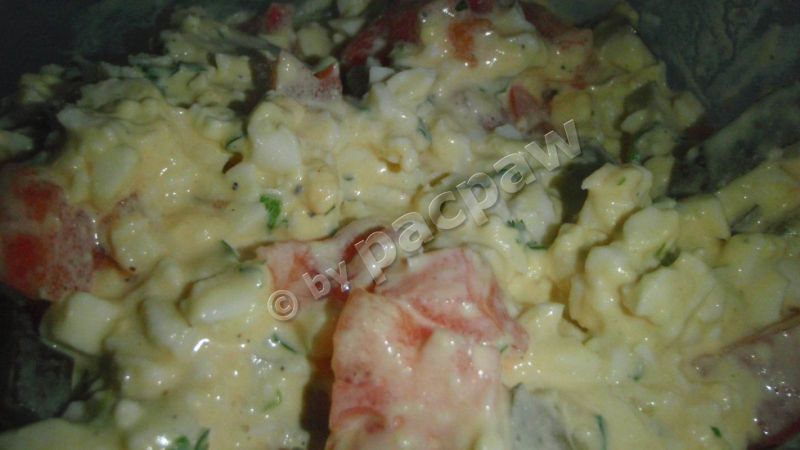 Pasta jajeczna z pomidorami koktajlowymi Pasta jajeczna z pomidorami koktajlowymi
