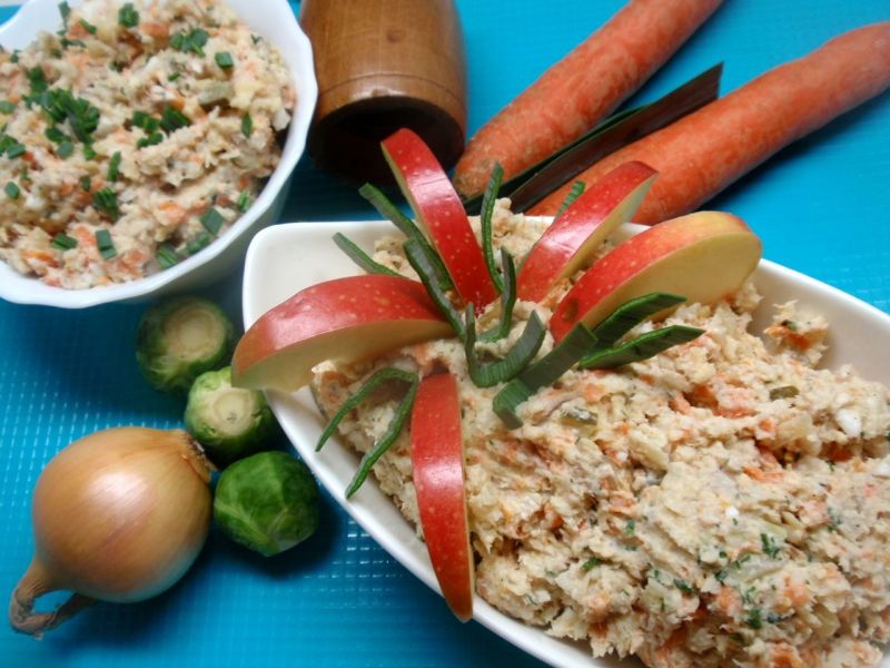 Pasta z makreli  selera i soczewicy czerwonej