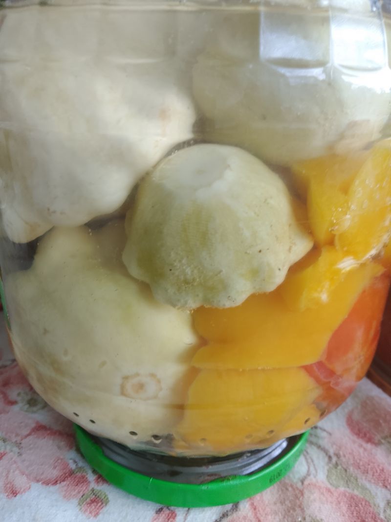 Patisony konserwowe z papryką i pomidorami Patisony konserwowe z papryką i pomidorami