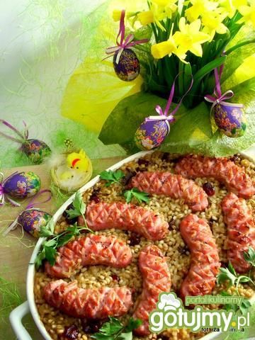 Pęczak z białą kiełbasą i żurawiną  Pęczak z białą kiełbasą i żurawiną