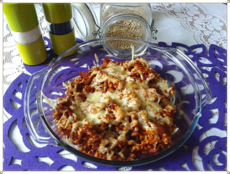 Pęczakowa zapiekanka włosko-chińska