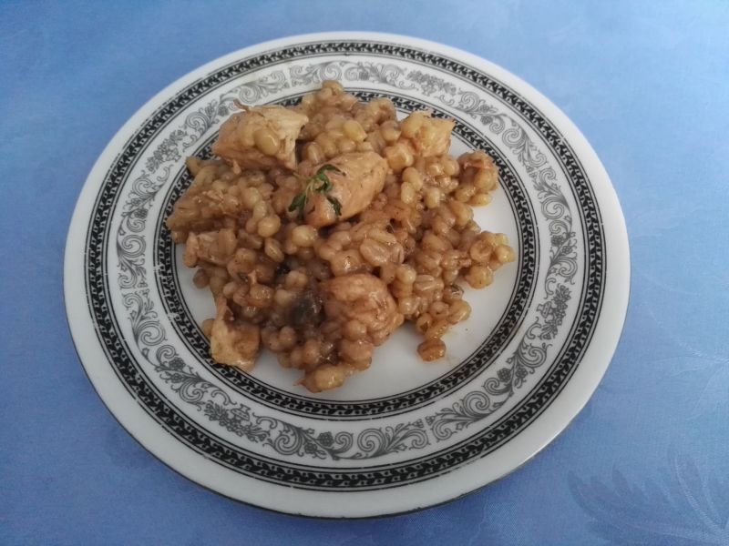 Pęczotto z kurczakiem i suszonymi grzybami Pęczotto z kurczakiem i suszonymi grzybami