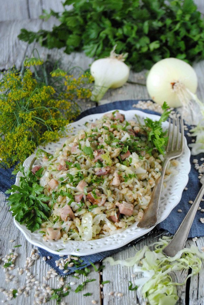 Pęczotto z młodą kapustą