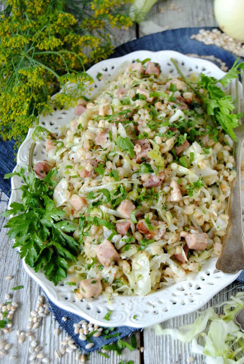 Pęczotto z młodą kapustą