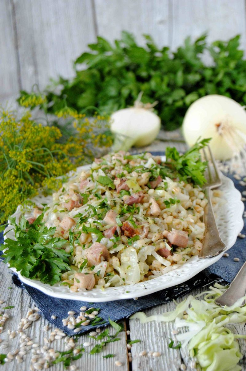 Pęczotto z młodą kapustą