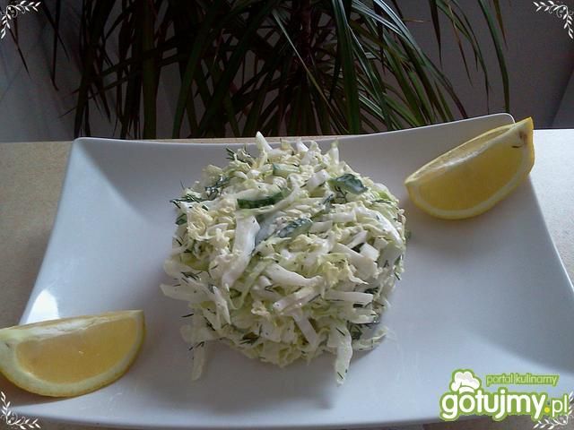 Pekińska z koperkiem i sosem czosnkowym Pekińska z koperkiem i sosem czosnkowym