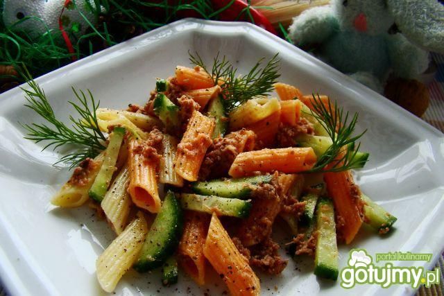 Pene  z tuńczykiem i ogórkiem 