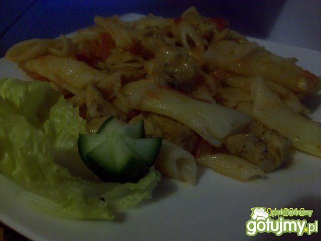 penne z pomidorkami i kurczakiem penne z pomidorkami i kurczakiem