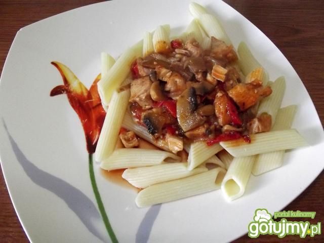 Penne z sosem kurczakowym Penne z sosem kurczakowym