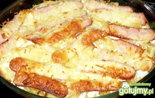 Penne zapiekane z frankfurterkami Penne zapiekane z frankfurterkami