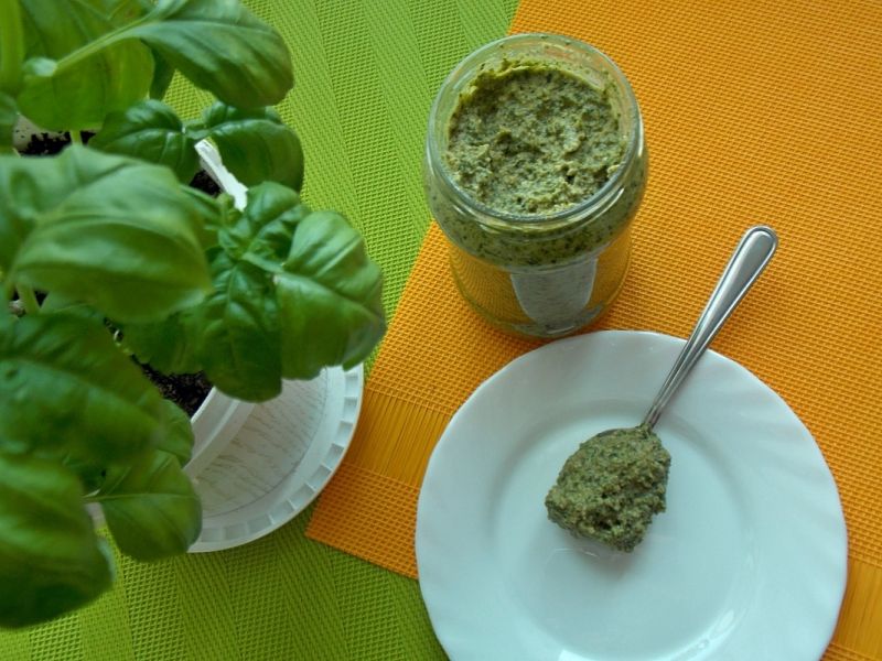 Pesto z rukoli i bazyli