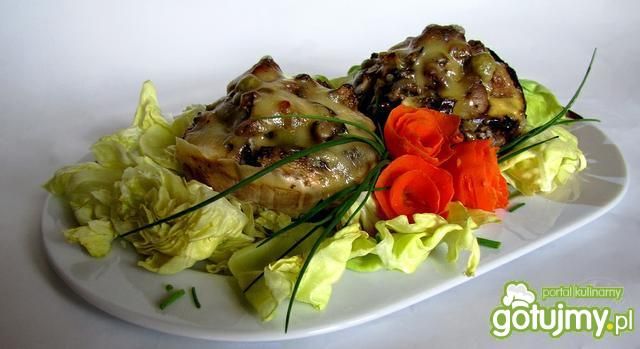 Pieczarki faszerowane bakłażanem