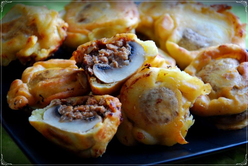 Pieczarki w cieście naleśnikowym Pieczarki w cieście naleśnikowym