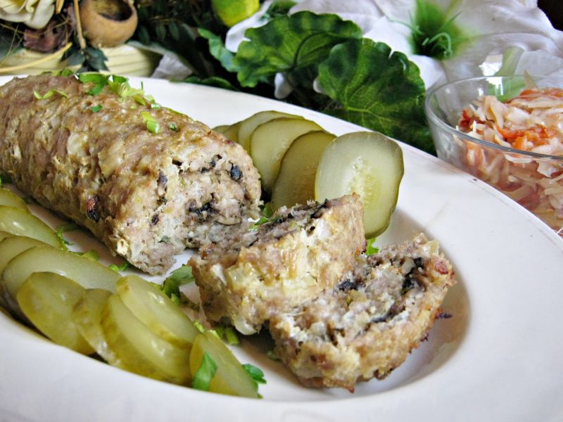 Pieczeń cebulowo – grzybowa