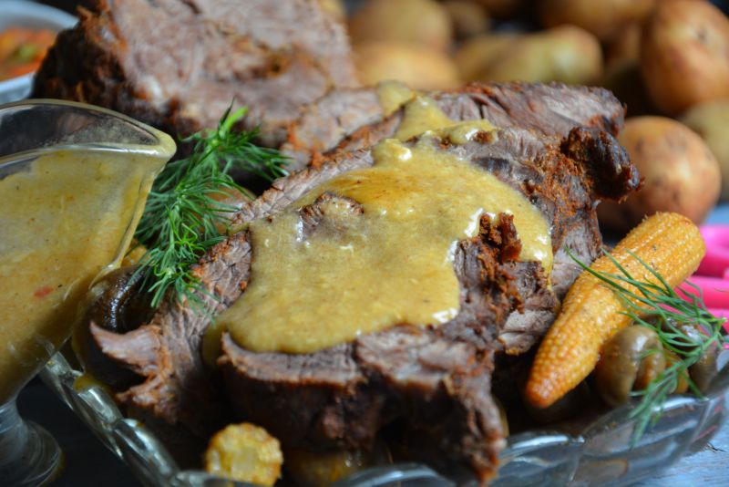 Pieczeń wołowa z rękawa w mleczku kokosowym