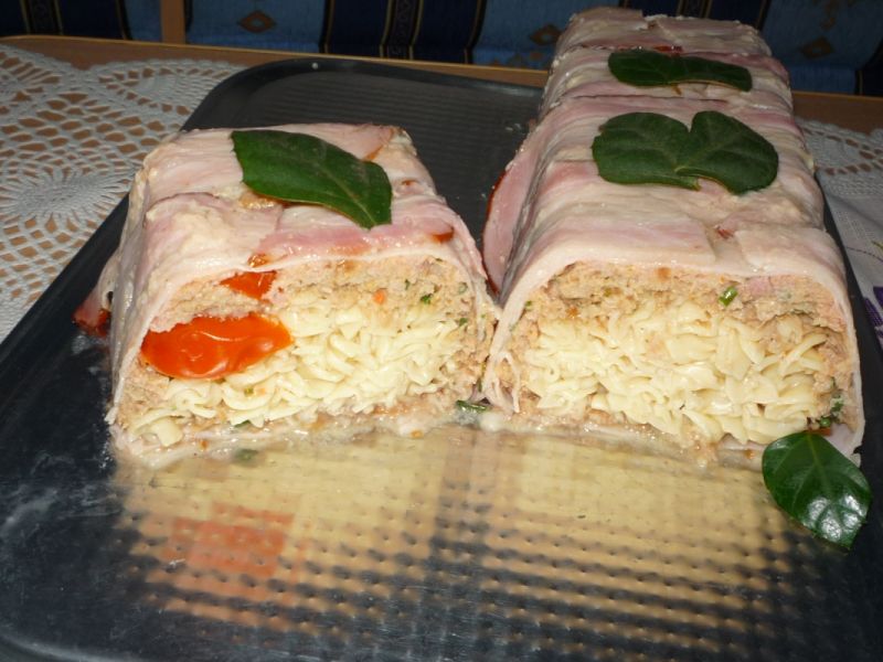 Pieczeń z makaronem