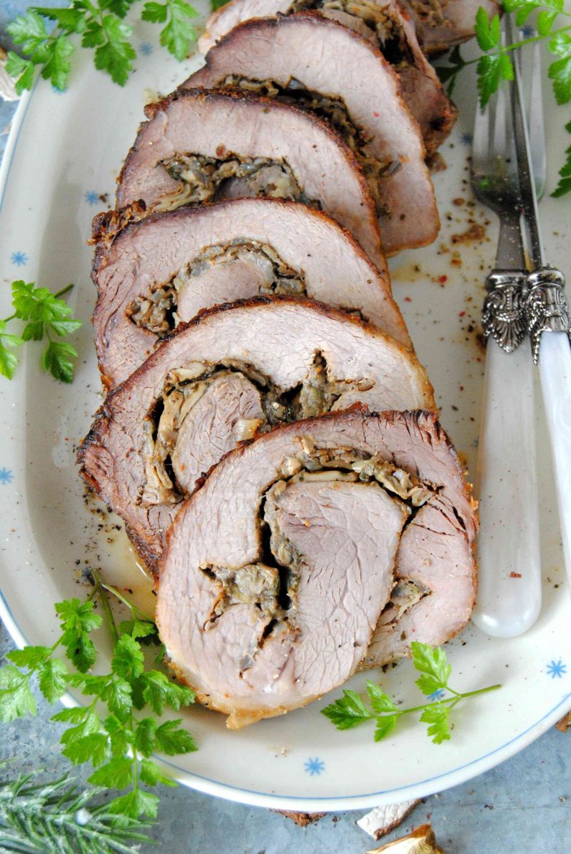 Pieczeń z suszonymi grzybami