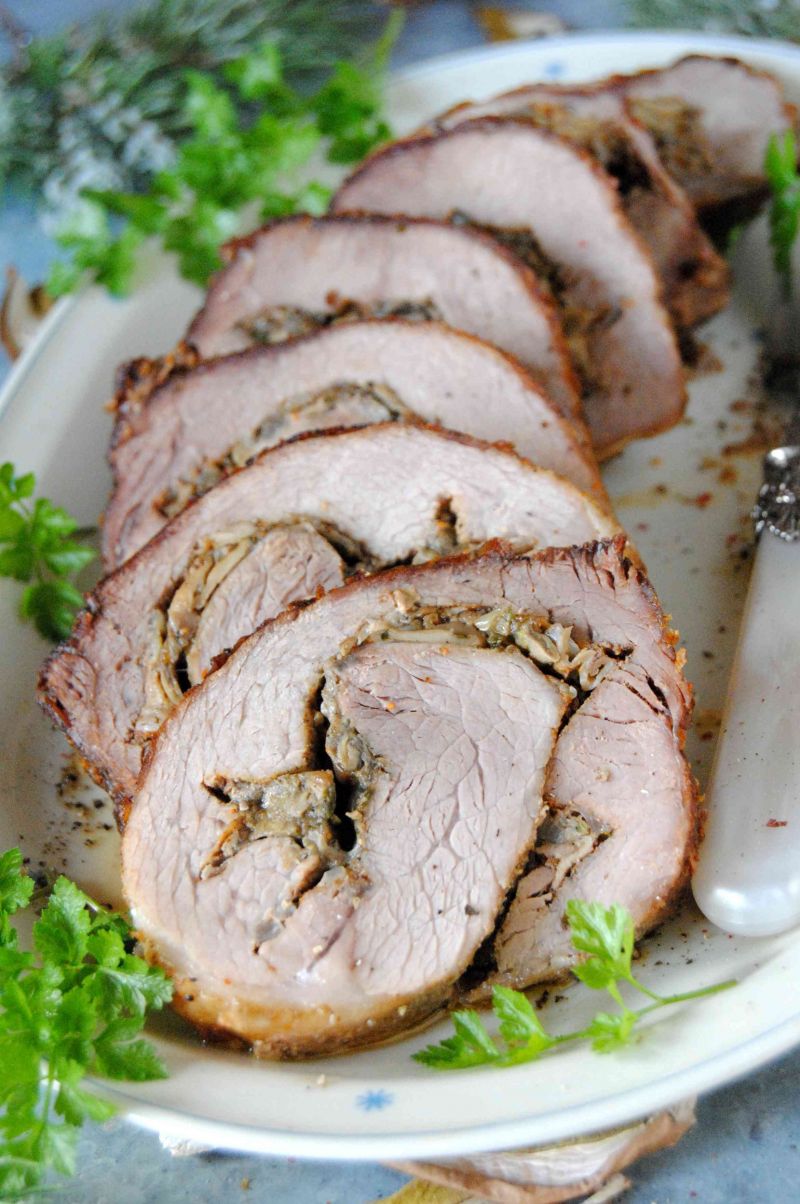 Pieczeń z suszonymi grzybami