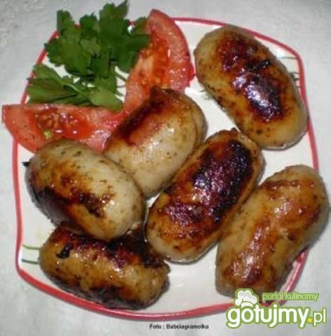 Pieczona biała kiełbasa :  