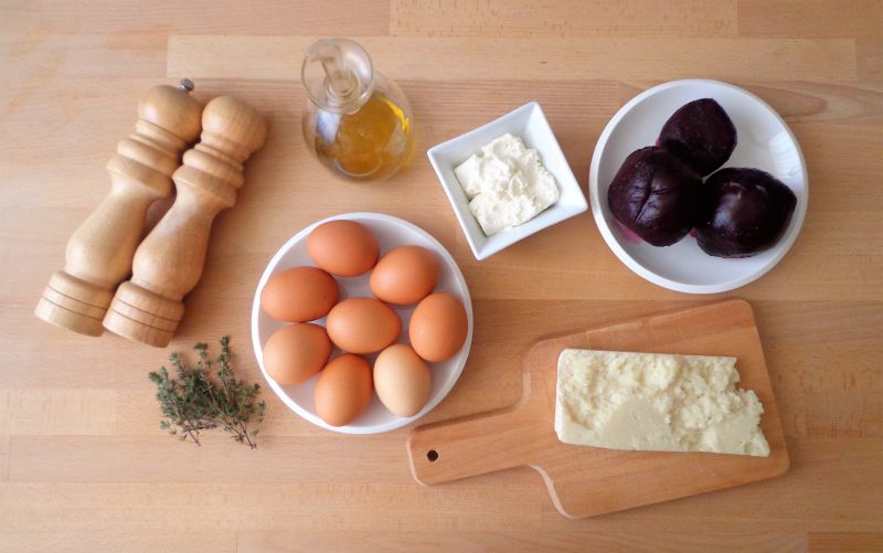 Pieczona frittata z burakami