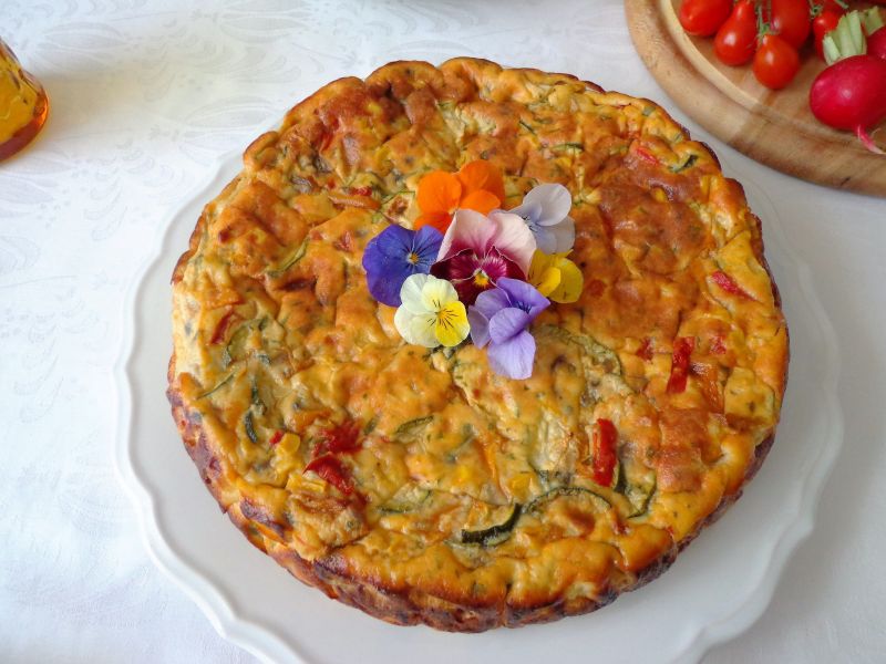 Pieczona frittata z warzywami, ricottą bez glutenu
