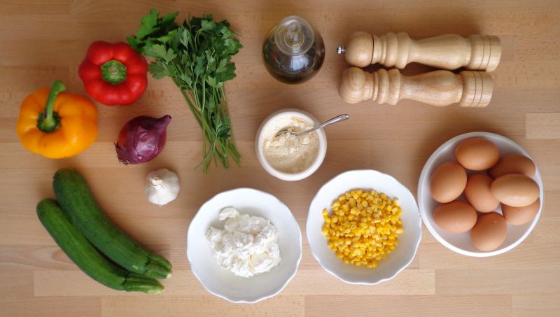 Pieczona frittata z warzywami, ricottą bez glutenu