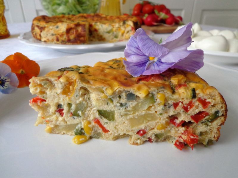 Pieczona frittata z warzywami, ricottą bez glutenu