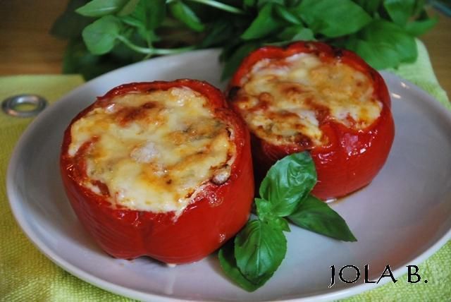 Pieczona papryka z gorgonzolą 