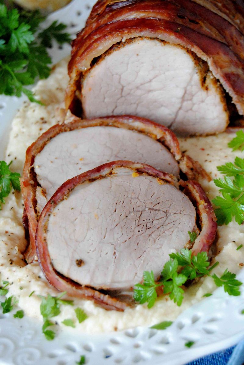 Pieczona szynka w selerowym puree 