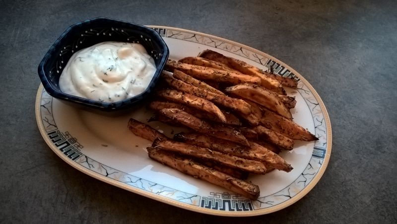 Pieczone frytki z batatów Pieczone frytki z batatów