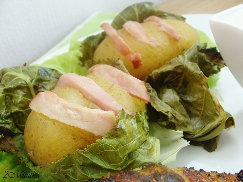 Pieczone młode ziemniaki w chrzanie