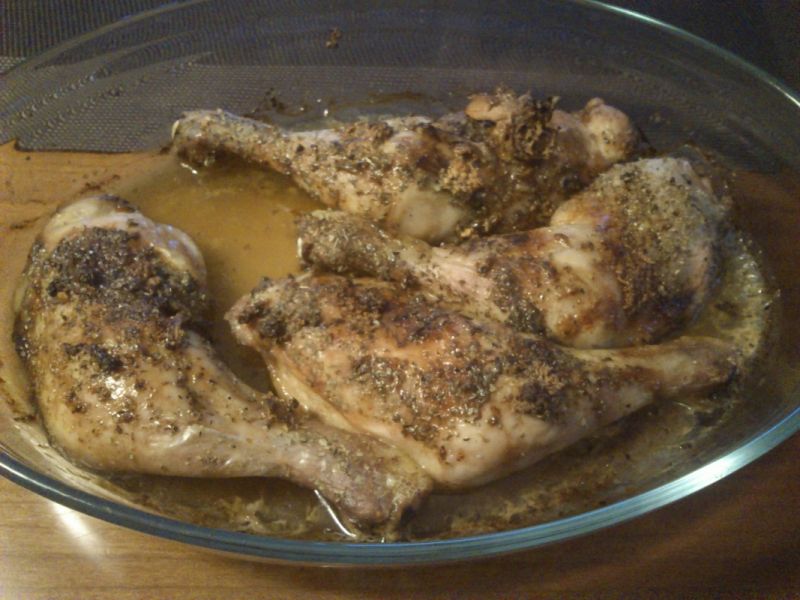 Pieczone udka czosnkowo - ziołowe