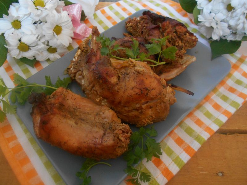 Pieczony królik długo leżakowany