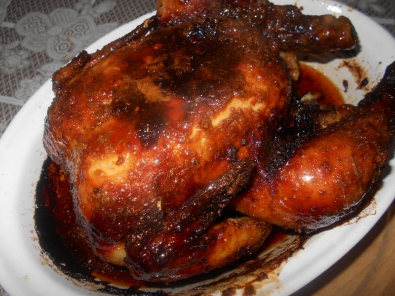 Pieczony kurczak długo marynowany